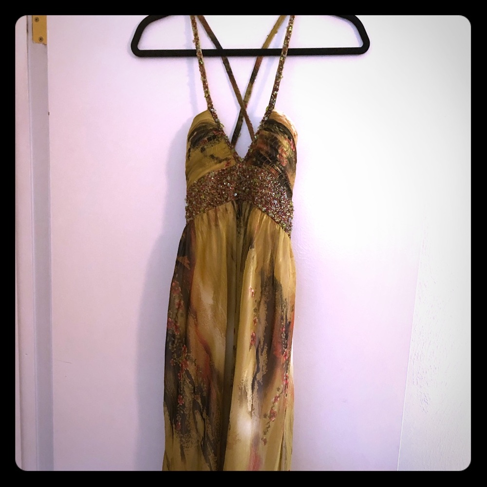 Faviana Couture Gold Prom Dress